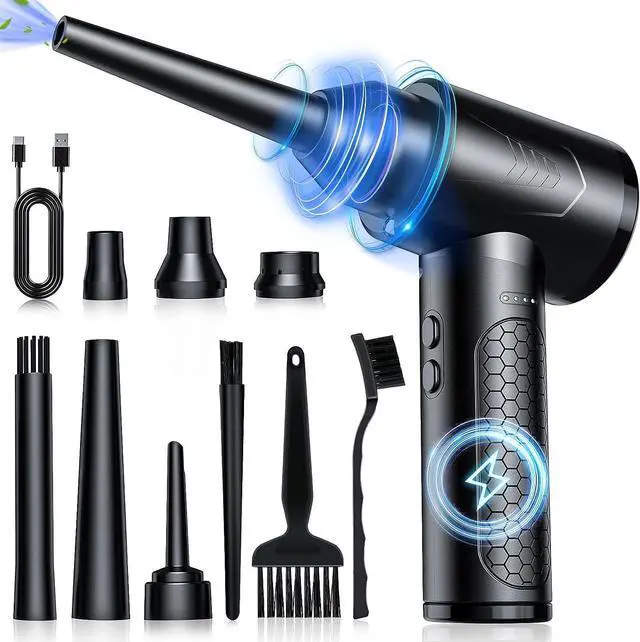 Main image of Compressed Air Duster 3 Gear 100000RPM Electric Cleaner Air Duster with LED Light 9000mAh Electric Duster Keyboard Cleaner for Laptop Computer