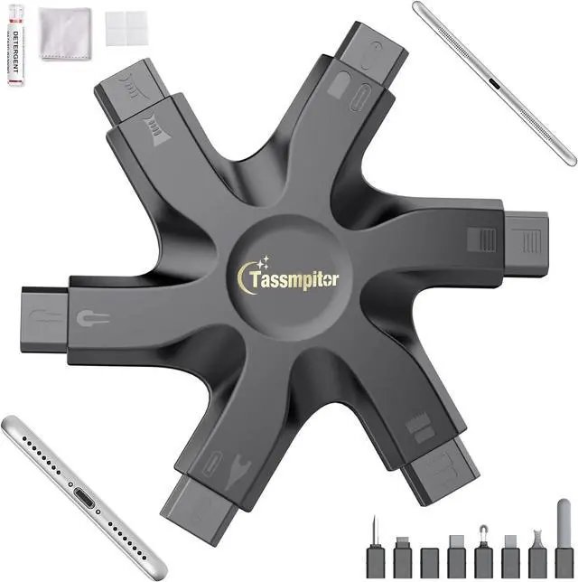 Main image of iPhone Cleaning Kit Port Cleaner Repair & Restore Tool for iPad Pro Watch Cell Phone Charging Port, Lightning Charger Cables Speaker Airpod Cleaning Putty Dust for All Devices - Snowflake Multitool