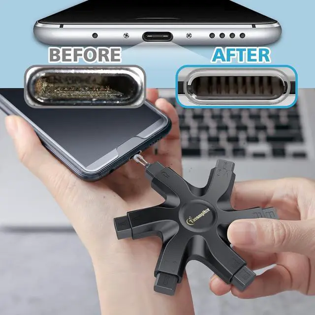 Alt view image 4 of 7 - iPhone Cleaning Kit Port Cleaner Repair & Restore Tool for iPad Pro Watch Cell Phone Charging Port, Lightning Charger Cables Speaker Airpod Cleaning Putty Dust for All Devices - Snowflake Multitool