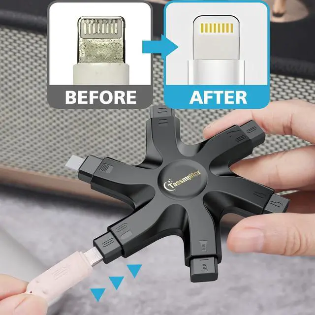 Alt view image 5 of 7 - iPhone Cleaning Kit Port Cleaner Repair & Restore Tool for iPad Pro Watch Cell Phone Charging Port, Lightning Charger Cables Speaker Airpod Cleaning Putty Dust for All Devices - Snowflake Multitool