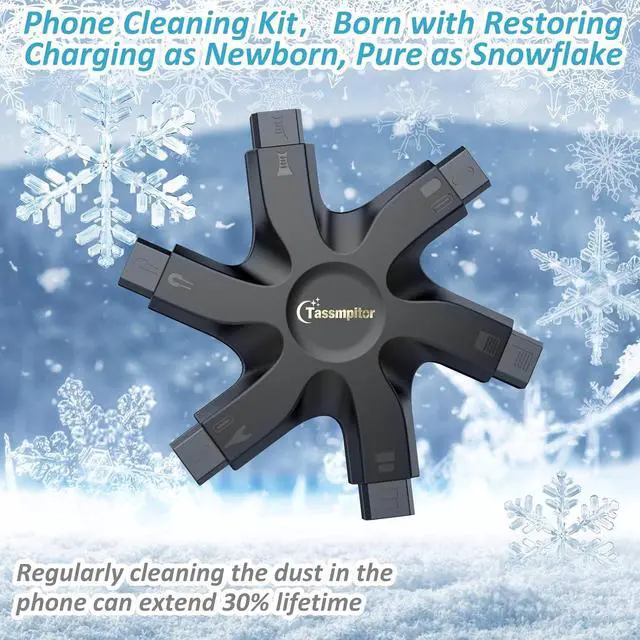Alt view image 7 of 7 - iPhone Cleaning Kit Port Cleaner Repair & Restore Tool for iPad Pro Watch Cell Phone Charging Port, Lightning Charger Cables Speaker Airpod Cleaning Putty Dust for All Devices - Snowflake Multitool