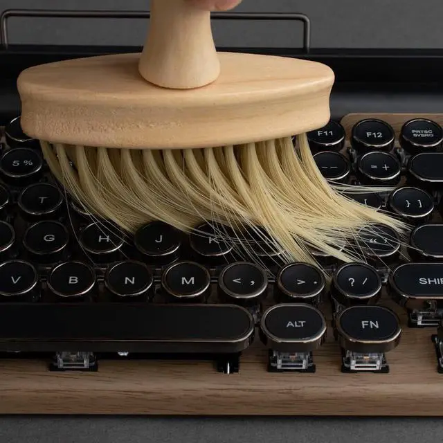 Alt view image 2 of 7 - Keyboard Cleaning Brush Wooden Anti-Static PC Laptop Keyboard Cleaner Track Narrow Space Cleaning Tool