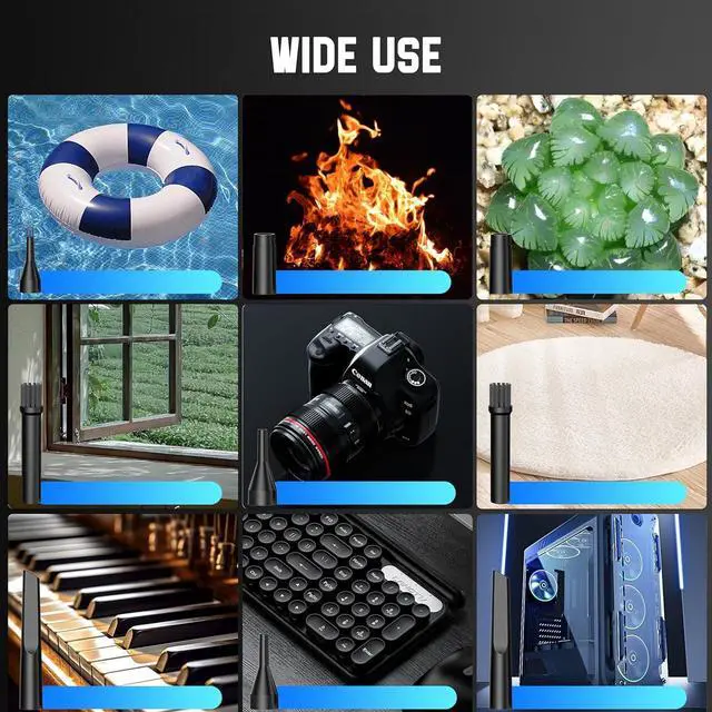 Alt view image 7 of 7 - Compressed Air Duster 4.0,Cordless Air Blower,Electric Air Duster for Cleaning Keyboard&PC,Air Cleaning Kit, 3 Speed Duster Cleaner with LED-Light-no Canned air dusters-car Dusters