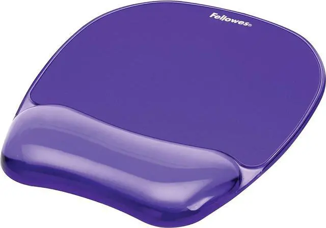 Alt view image 2 of 4 - Fellowes 91441 Gel Crystals Mouse Pad W/Wrist Rest, Rubber Back, 7 15/16 X 9-1/4, Purple