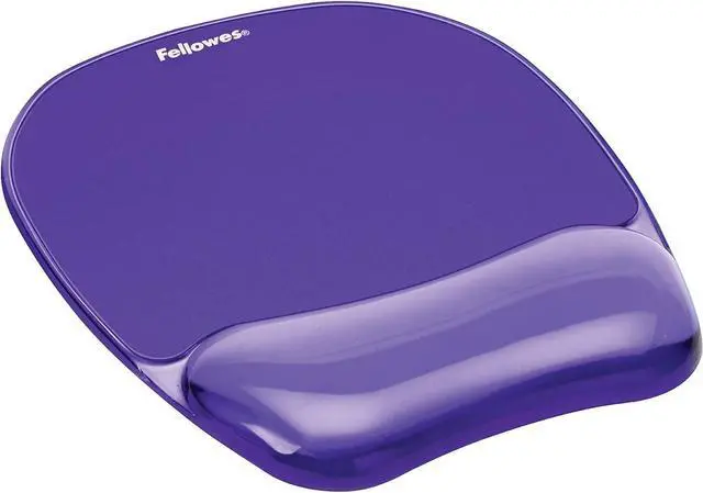 Alt view image 3 of 4 - Fellowes 91441 Gel Crystals Mouse Pad W/Wrist Rest, Rubber Back, 7 15/16 X 9-1/4, Purple