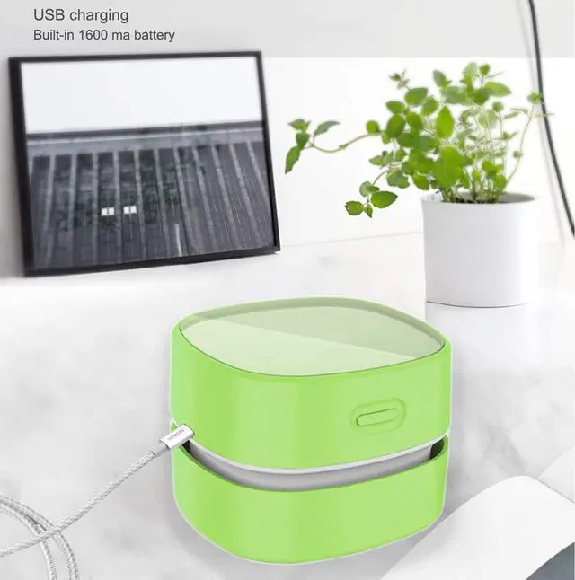 Alt view image 3 of 5 - ODISTAR Desktop Vacuum Cleaner,Mini Table dust Sweeper Energy Saving with auto Power-Off Function,High Endurance up to 400 mins,Cordless&360º Rotatable for Keyboard/Home/Office (Green Charging)