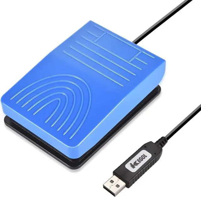 Alt view image 7 of 7 - [Upgraded] iKKEGOL USB Foot Pedal Switch Video Game PC Hands Free Footswitch One Key Control Program Computer Mouse Keyboard HID with 2M Cable Blue