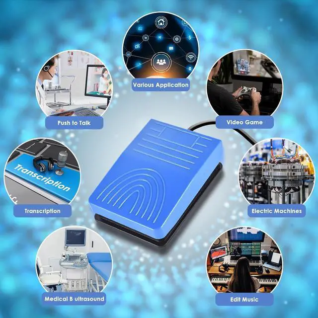 Alt view image 6 of 7 - [Upgraded] iKKEGOL USB Foot Pedal Switch Video Game PC Hands Free Footswitch One Key Control Program Computer Mouse Keyboard HID with 2M Cable Blue