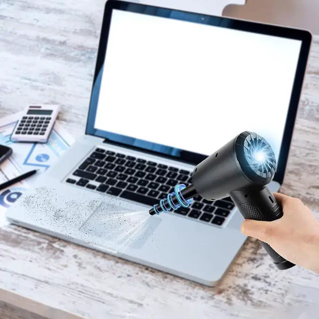 Alt view image 7 of 7 - Aoutrow Electric Air Duster, Powerful Air Blower for Computer Car Cleaning Reusable Power 100000 RPM Motor, 3 Adjustable Speed Keyboard Cleaner Kit with 4 Nozzles & 4 Brushes