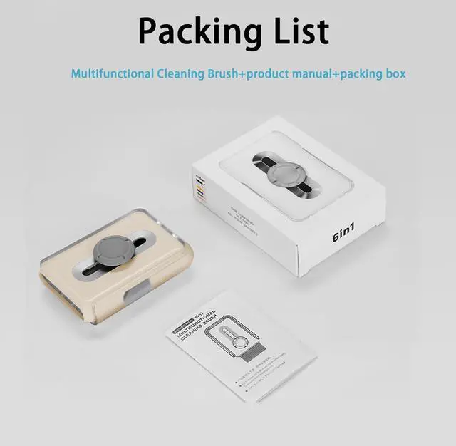 Alt view image 6 of 6 - Electronics Cleaning Brush Tool,Laptop Screen Keyboard Cleaner Kit with Microfiber Cloth and Brush,Keyboard Cleaner with keycap Puller and Cleaner Brush (Apricot)