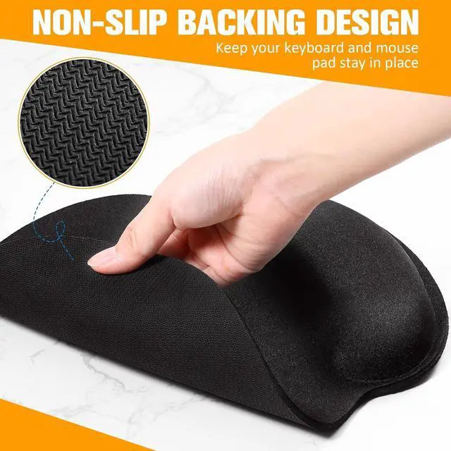Alt view image 3 of 7 - Copkim 20 Pcs Keyboard Wrist Rest with Mouse Pad with Wrist Support 10 Pcs Mousepad with Wrist Rest 10 Pcs Memory Foam Keyboard Pad for Office, Laptop Computer and Gaming Typing Pain Relief, Black