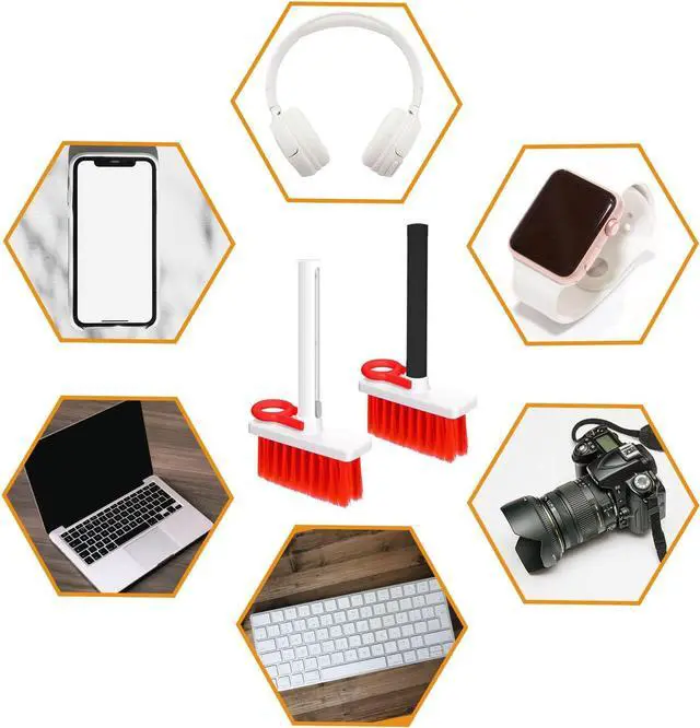 Alt view image 7 of 7 - Keyboard Cleaning Kit, 5 in 1 Keyboard & Earphone Cleaner, Soft Brush Keyboard Cleaning Tools, Slide Botton Cleaning Kit for Airpods, Earbuds, Phones, Laptop, Computer (Red)
