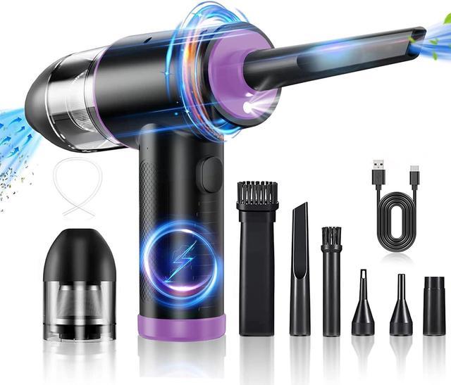 Compressed Air Duster & Mini Vacuum Keyboard Cleaner 3-in-1, New Generation  Canned Air Spray, Portable Electric Air Can, Cordless Blower Computer  Cleaning Kit 