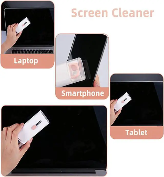 Alt view image 5 of 7 - Gtinna 7 in 1 Computer Keyboard Cleaning Brush Set Earbuds Cleaning Pen Wireless Bluetooth Headset Charging Box Electronics Keyboard Cleaning Tools Cleaner Keycap Puller Kit (Pink)