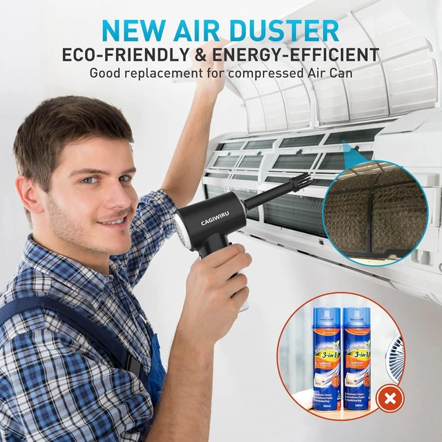Alt view image 3 of 7 - Compressed Air Duster, 130000RPM Electric air Duster Keyboard Cleaner for Office, Reusable no Canned Air Duster, car Duster, PC Duster Electric air Duster, Cordless Air Duster 7600mAh