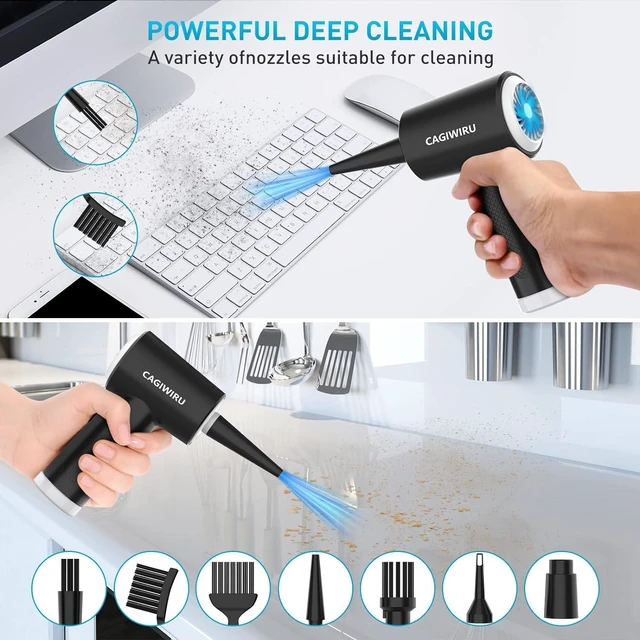 Alt view image 4 of 7 - Compressed Air Duster, 130000RPM Electric air Duster Keyboard Cleaner for Office, Reusable no Canned Air Duster, car Duster, PC Duster Electric air Duster, Cordless Air Duster 7600mAh