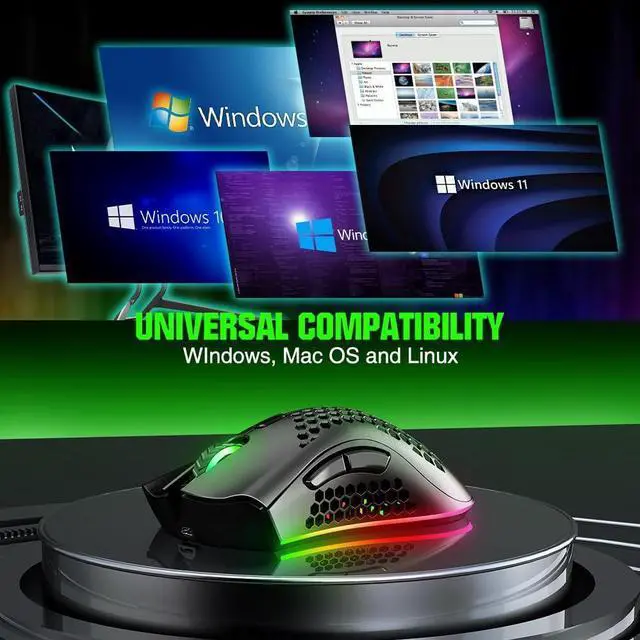 Alt view image 7 of 7 - WolfLawS KM-1 Wireless Gaming Mouse, Computer Mice USB Wireless Mouse with Honeycomb Shell, 6 Programmed Buttons, 3 Adjustable DPI, Ergonomic RGB Optical Gamer Mouse for Laptop PC Mac