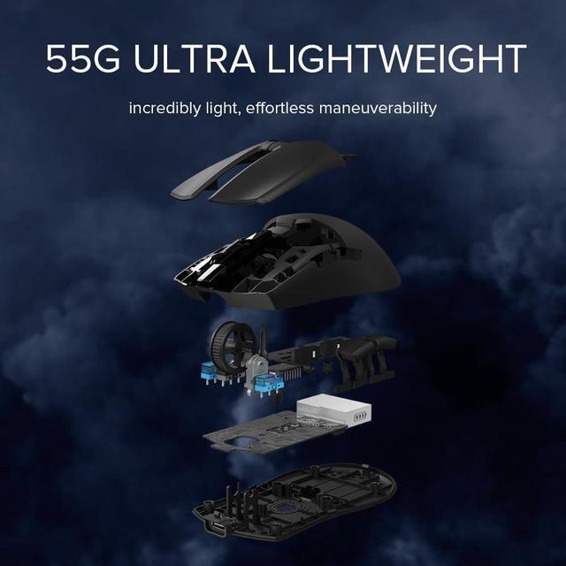 Alt view image 6 of 7 - DeLUX M800 Ultra Wireless Gaming Mouse, Nordic 52840 MCU, PAW3395 26000DPI, 1000Hz Polling Rate, Tri-Mode Connection, 55g Lightweight, 120 Hours Endurance (600mAh-Black)