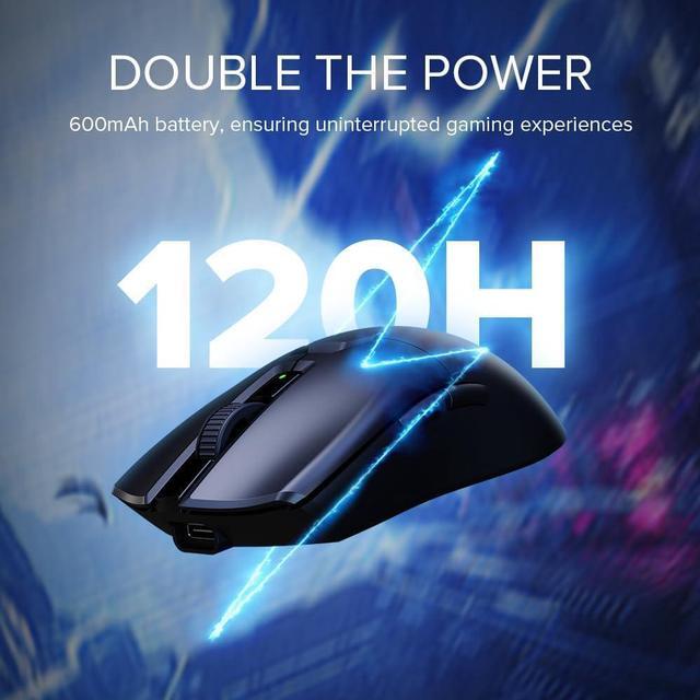 Alt view image 7 of 7 - DeLUX M800 Ultra Wireless Gaming Mouse, Nordic 52840 MCU, PAW3395 26000DPI, 1000Hz Polling Rate, Tri-Mode Connection, 55g Lightweight, 120 Hours Endurance (600mAh-Black)