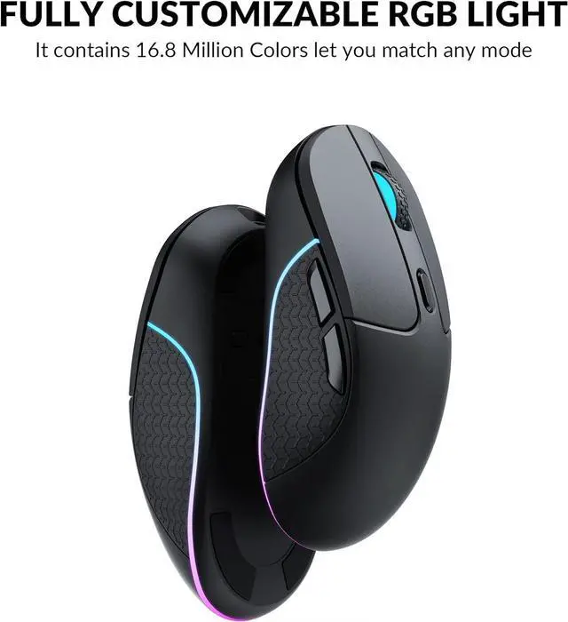 Alt view image 5 of 7 - Keychron M3 Wireless Mouse, PAW3395 Sensor with Programmable Macro Button 26,000 DPI Supports 2.4 GHz/Bluetooth 5.1, 79g Ultra-Light Ergonomic Design Up to 70 Hours Using for PC Mac Laptop - Black