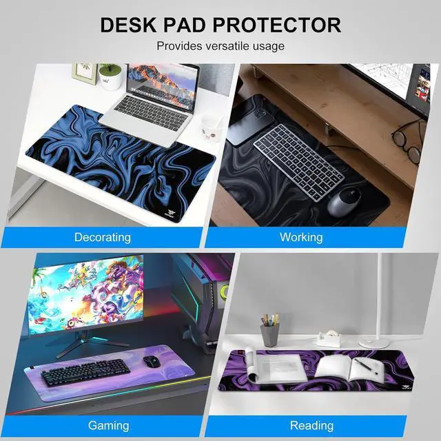 Alt view image 6 of 7 - N110 Extended Big Mouse Pad Large XXL Gaming Mouse Pad Desk Pad 35x17 inch Long Computer Keyboard Mouse Mat Mousepad with 3mm Non-Slip Base and Stitched Edge for Home Office Work Dark Purple