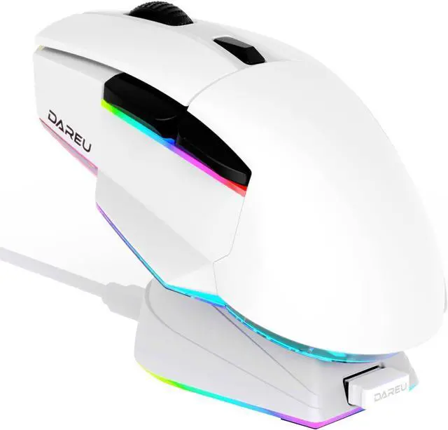 Main image of DAREU A955 Wireless Gaming Mouse with RGB Charging Dock: Tri-Mode 2.4G/USB-C/BT Mouse Up to 12K DPI Optical Sensor -KBS II Buttons Fully Programmable- 120 Hr Battery