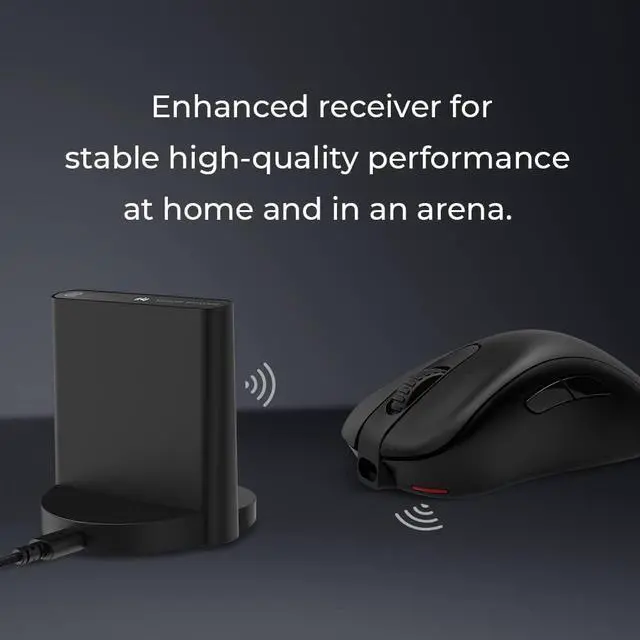 Alt view image 6 of 7 - BenQ ZOWIE EC2-CW Wireless Ergonomic Gaming Mouse for Esports | Enhanced Receiver | 24-step Scroll Wheel | Driverless | Matte Black Coating | Medium Size