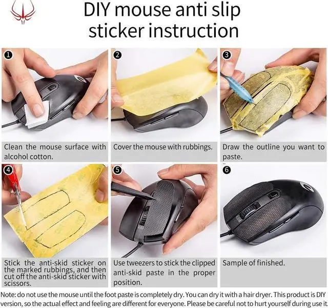 Alt view image 2 of 7 - Hotline Games 2.0 DIY Version Mouse Anti Slip Grip Tape for Gaming Mouse Skins,Sweat Resistant,Cut to Fit,Easy to Apply,Professional Mice Upgrade Kit