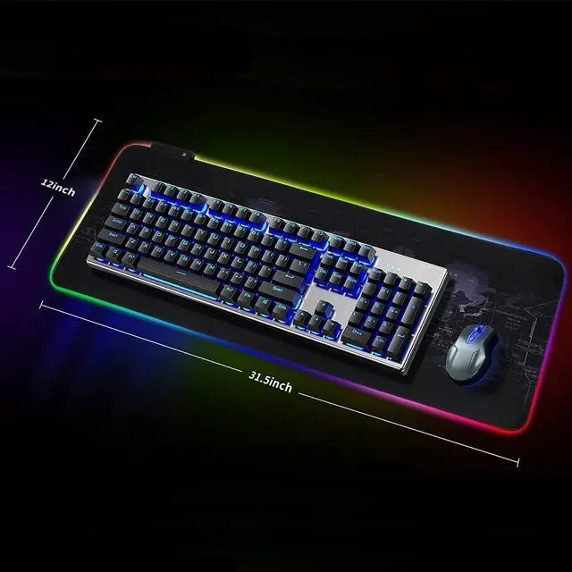 Alt view image 3 of 5 - Voice-Activated Music Rhythm Sound Pickup Large LED RGB Gaming Mouse Pad,interaction and immersion when Gaming/Music (31.5 x 12 Inch)