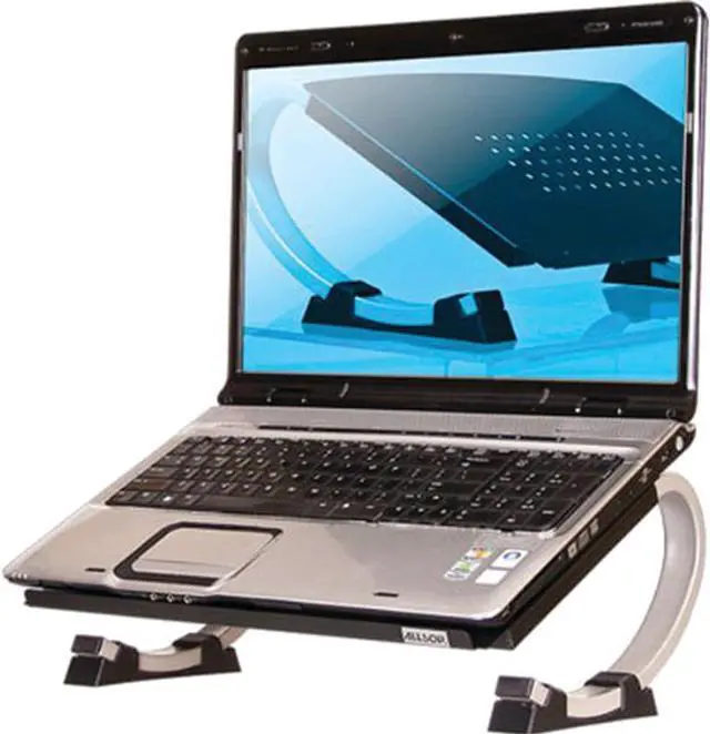 Alt view image 6 of 7 - Allsop Redmond Adjustable Laptop Stand, Vented Curved Sturdy Metal Ergonomic Riser