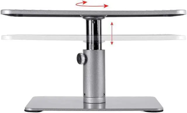 Alt view image 3 of 6 - Monoprice Universal Monitor Riser Stand - Raises Monitors 4.6 to 6.5 Inches, Silver Finish - Workstream Collection