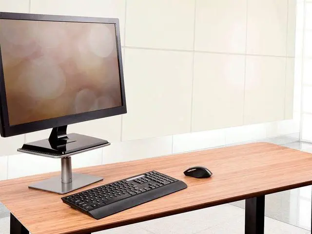 Alt view image 6 of 6 - Monoprice Universal Monitor Riser Stand - Raises Monitors 4.6 to 6.5 Inches, Silver Finish - Workstream Collection
