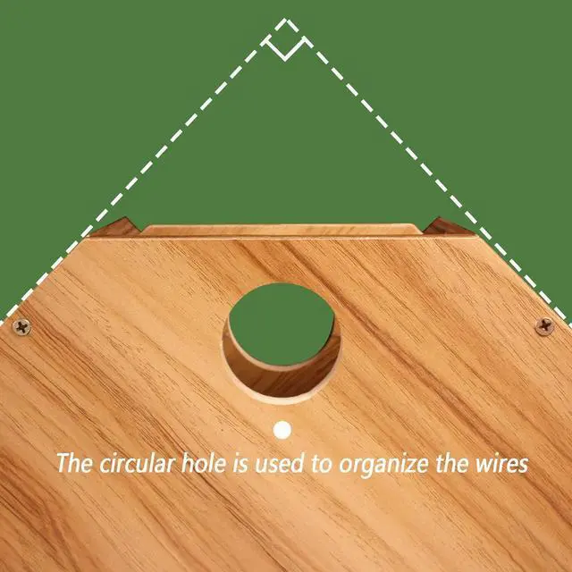 Alt view image 5 of 7 - Triangle Monitor Stand Riser, Wooden Triangle Desktop Computer Stand with Office Organization, Walnut Color