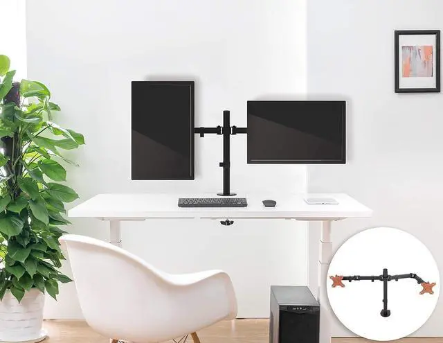 Alt view image 5 of 7 - Stand Steady 2 Monitor Mount Desk Stand | Height Adjustable Double Monitor Stand with Desk Clamp| Full Articulation VESA Mount Fits Most LCD/LED Monitors 13-32 Inches (2 Arm Clamp)