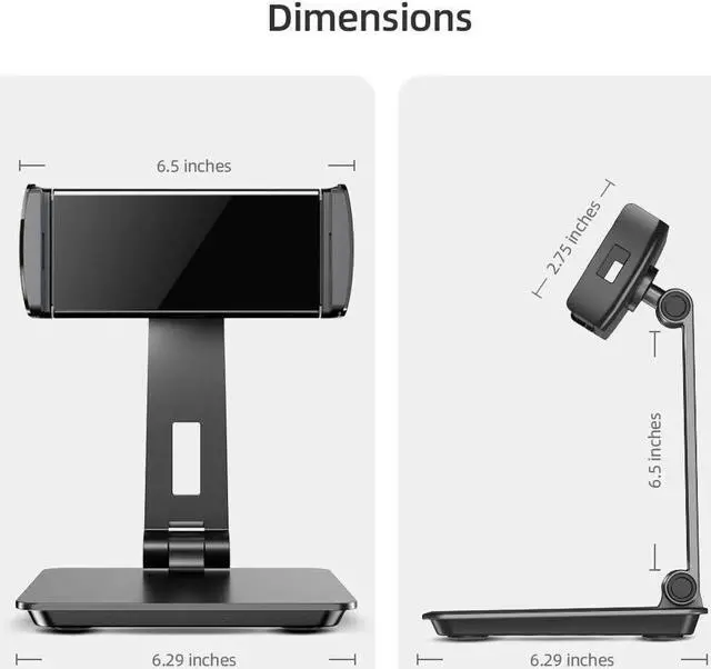 Alt view image 5 of 7 - UPERFECT 5.9''-17.3'' Portable Monitor Stand, Adjustable 360° Swivel Bracket, 180° Tiltable Clamp, Heavy Duty Aluminum Stand for Pad/Tablet