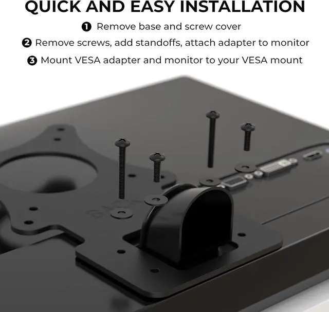 Alt view image 6 of 7 - HumanCentric VESA Mount Adapter Compatible with LG Monitors 24MP58VQ, 24MP58VQ-P, 24MP59HT, 24MP59HT-P, and 24MP60VQ, Mounts Monitor to VESA Stand, Arm or Desk Mount with 75x75 or 100x100 mm Pattern