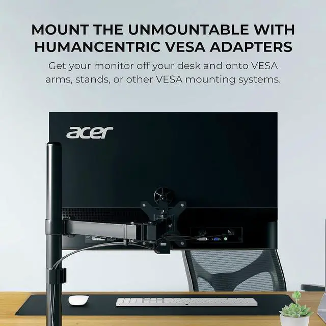 Alt view image 5 of 7 - HumanCentric VESA Mount Adapter Bracket, VESA Adapter Compatible with Acer Monitor R240HY bidx, R221Q, R271, SB220Q, R241Y, RT240Y, RT270, SA220Q, SA230 bi, SA240Y, SA270 Bbix, SB230, SB240Y