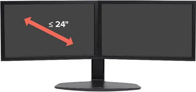 Alt view image 5 of 7 - Ergotron Neo-Flex Dual Monitor Stand for Desk, Double VESA Mount for 2 Monitors Up to 24 Inches Black