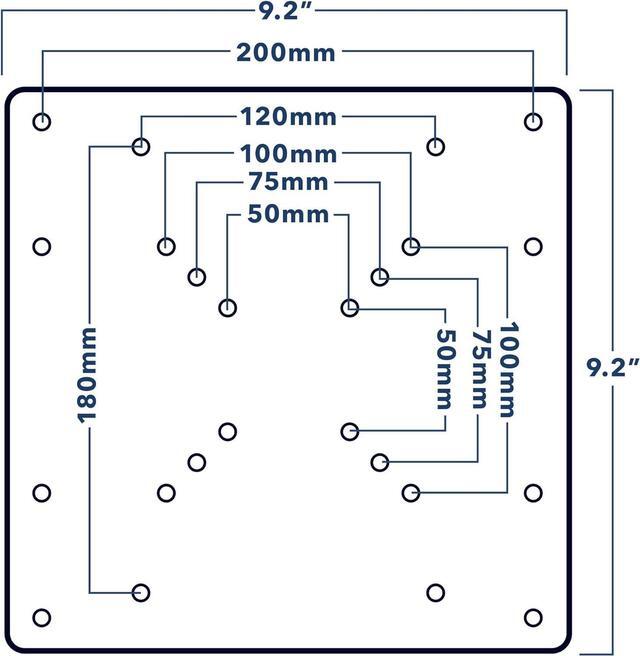 Alt view image 4 of 7 - Mount-It! VESA Mount Adapter Plate - Monitor and TV Mount Extender Conversion Kit Allows 75x75, 100x100 to Fit Up to 200x200 and 200x100 mm Patterns, Heavy-Gauge Steel, Hardware Included