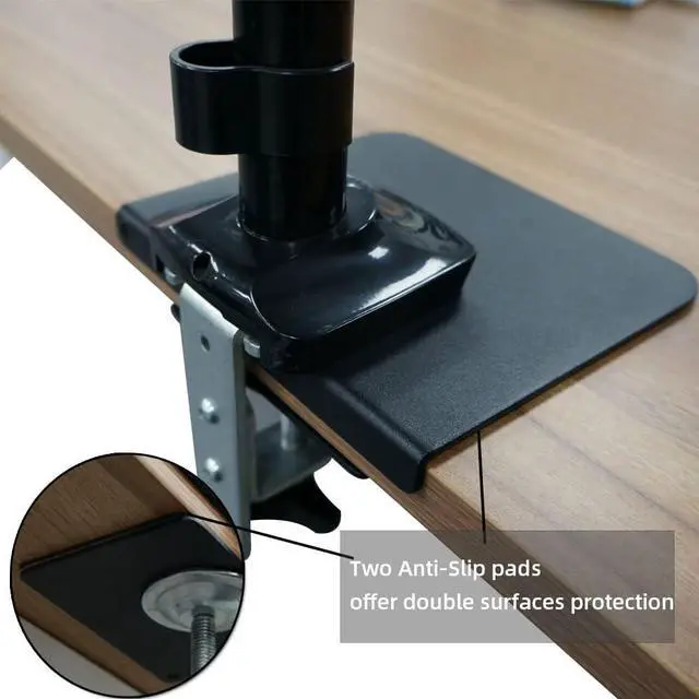 Alt view image 2 of 4 - Steel Monitor Mount Reinforcement Plate for Thin, Glass and Other Fragile Tabletop, Steel Bracket Plate Fits Most Monitor Stand C Clamp Installation