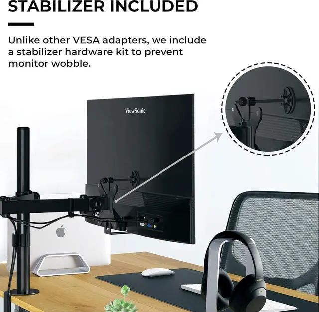 Alt view image 5 of 7 - HumanCentric VESA Mount Adapter Compatible with Viewsonic Models VX2776-smhd, VX2476-smhd, VX2376-smhd, and VX2276-smhd, Does not Work with Monitor Models Ending in -2, 75x75 and 100x100 Patterns