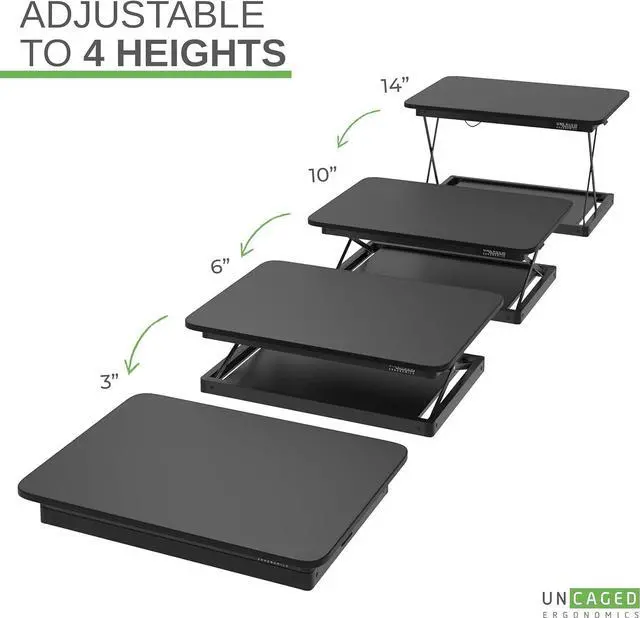Alt view image 6 of 7 - Changedesk Mini Small Standing Desk Converter Height Adjustable Desktop Sit-to-Stand Up Desk Riser Laptop Table Top Standing Converter, Black