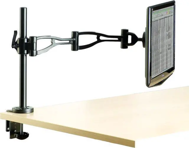 Alt view image 4 of 5 - Fellowes 8041601 Professional Series Adjustable Depth Computer Monitor Stand for Desk with Single Monitor Arm, 30 Inch Monitor Capacity