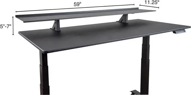 Alt view image 7 of 7 - Stand Up Desk Store Clamp-On Adjustable Height Desk Shelf Monitor Stand (60" Wide)