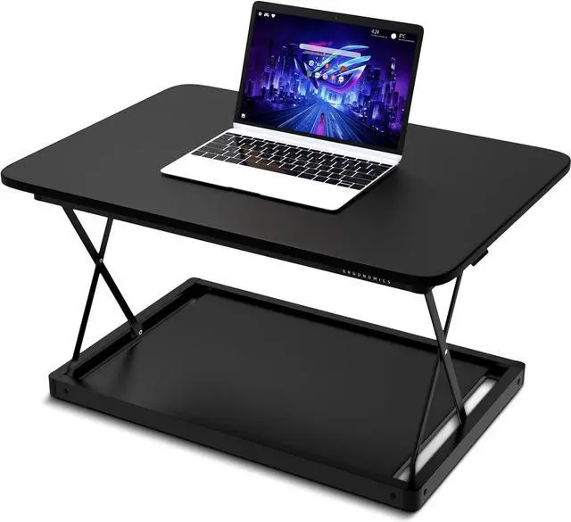 Main image of Changedesk Mini Small Standing Desk Converter Height Adjustable Desktop Sit-to-Stand Up Desk Riser Laptop Table Top Standing Converter, Black