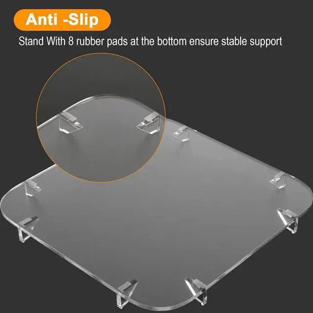 Alt view image 4 of 7 - Acrylic Desktop Stand for Mac Studio M2 Max, M2 Ultra, M1 Max, M1 Ultra - Mac Studio Stand Holder Compatible with Mac Studio and Mac mini, Clear