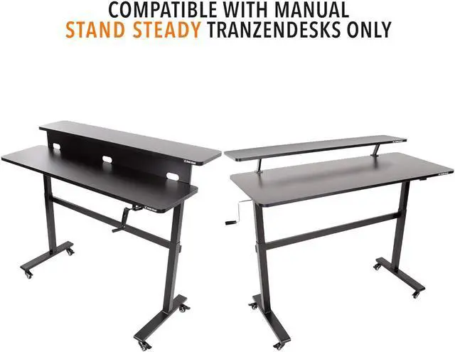 Alt view image 6 of 7 - Stand Steady Attachable Desk Wheels | Set of 4 Locking Casters | Easy-Roll and Non-Marring | Full Swivel Wheels Compatible with Tranzendesk Standing Desks (2 Inch/Black)