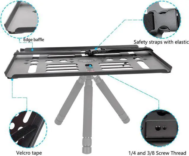 Alt view image 3 of 6 - koolehaoda Laptop Notebook Pallet Projector Tray Holder with Arca-Swiss Interface for 1/4" to 3/8" Screw Tripod Stand Ballhead Mount, 22 lbs Capacity with Vented Cooling Platform Stand