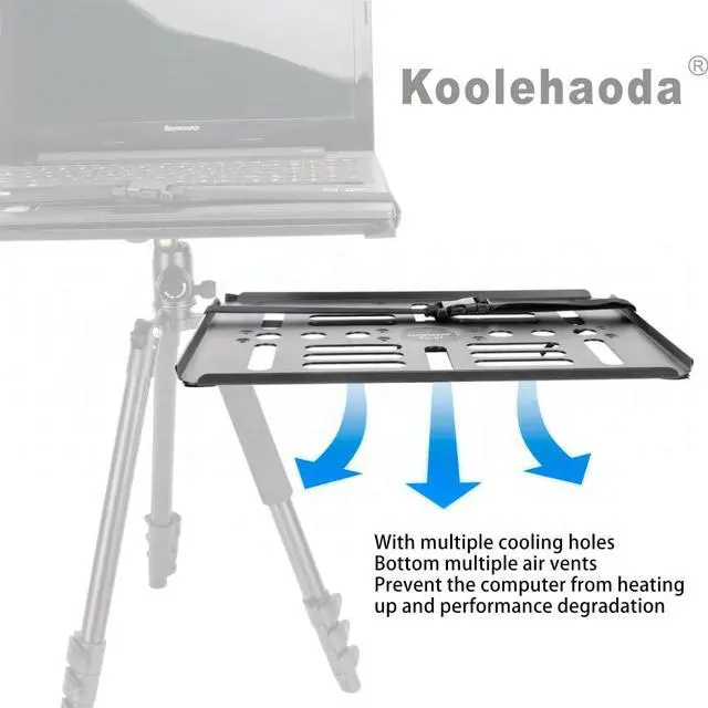 Alt view image 5 of 6 - koolehaoda Laptop Notebook Pallet Projector Tray Holder with Arca-Swiss Interface for 1/4" to 3/8" Screw Tripod Stand Ballhead Mount, 22 lbs Capacity with Vented Cooling Platform Stand