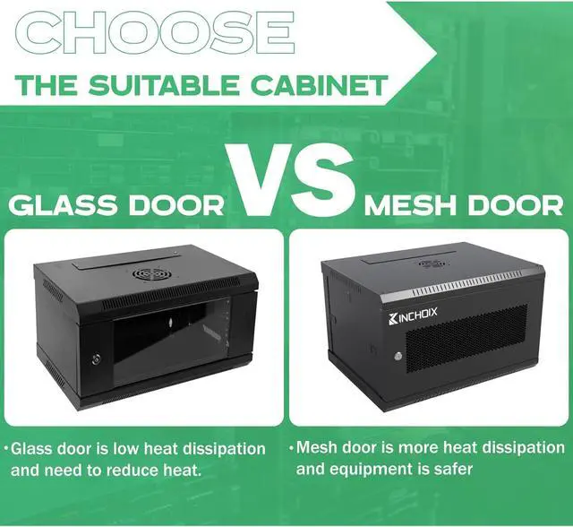 Alt view image 4 of 7 - 6U Server Cabinet Wall Mount Network Rack Enclosure Cabinet Enclosure for Computer Data Networking Electronic Equipment, Removable Side Panels 14.5in Depth